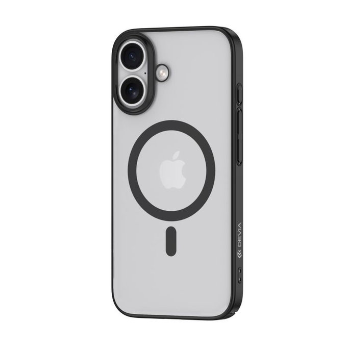 Coque Glimmer avec MagSafe pour iPhone 16, Noire, Devia