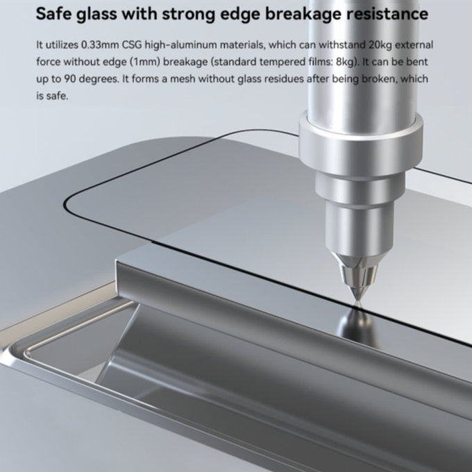 Verre trempé FullCover avec applicateur pour iPhone 17 Pro, Devia