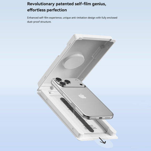 Verre trempé FullCover avec applicateur pour iPhone 17 Pro Max, Devia