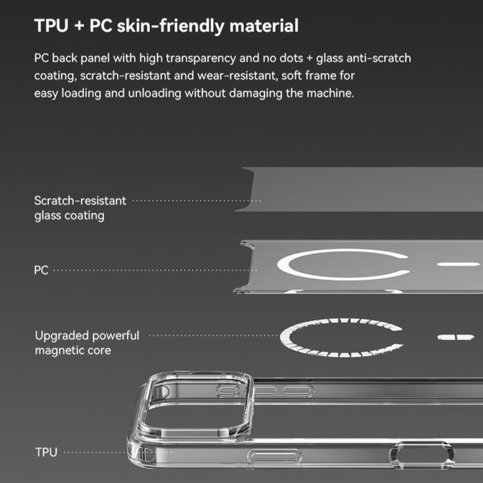 Coque Clear avec MagSafe pour iPhone 17 Pro, transparente, Devia