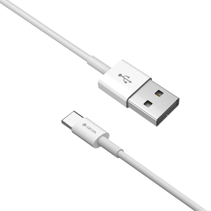 Câble USB / USB-C Smart, 2.1A, 1m, blanc, Devia
