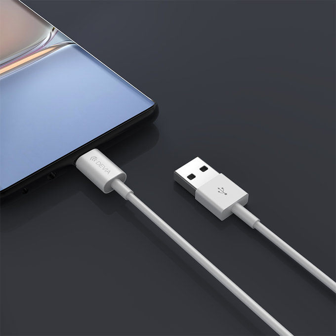 Câble USB / USB-C Smart, 2.1A, 1m, blanc, Devia