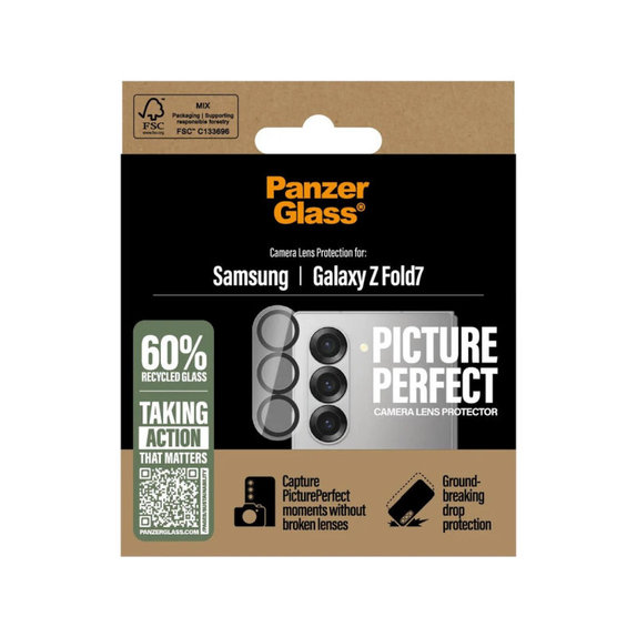 Protection d’objectif photo PicturePerfect pour Samsung Z Fold7, Noir, PanzerGlass