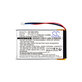 Batterie pour Garmin Nüvi 1300, 1350, 1370, 1390, 1490, 1250mAh, Li-Pol, 3.7V, 361-00019-16, HQ