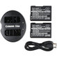 2 batteries avec chargeur pourNikon Coolpix P7000, P7700, D3100, D3200, D5100, 1030mAh, Li-Ion, 7.4V, EN-EL14, HQ