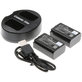 2 batteries avec chargeur pourSony NEX-5, Alpha 7, NEX-7, 1030mAh, Li-Ion, 7.4V, NP-FW50, HQ