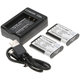 2 batteries avec chargeur pourSony Cyber-shot DSC-RX100, Cyber-shot DSC-WX300B, 1150mAh, Li-Ion, 7.4V, NP-BX1, HQ