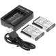 2 batteries avec chargeur pourSony Cyber-shot DSC-RX100, Cyber-shot DSC-WX300B, 1150mAh, Li-Ion, 7.4V, NP-BX1, HQ