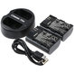 2 batteries avec chargeur pourCanon EOS 5D Mark II, EOS 7D, 2000mAh, Li-Ion, 7.4V, LP-E6, HQ