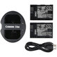 2 batteries avec chargeur pourCanon EOS 5D Mark II, EOS 7D, 2000mAh, Li-Ion, 7.4V, LP-E6, HQ