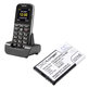 Batterie pour Doro Primo 365, 1300mAh, Li-Ion, 3.7V, RCB01, HQ
