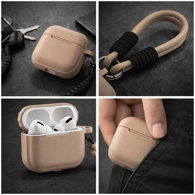 Étui en silicone pour AirPods Pro 2, Sand Beige