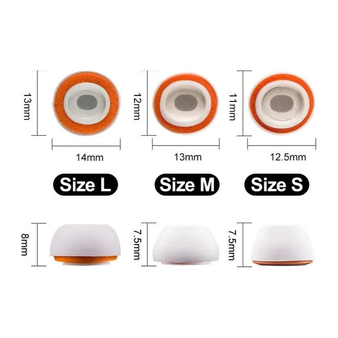 Embouts auriculaires en silicone de remplacement pour AirPods Pro 3, Memory Foam, lot (L, M, S), Blanc