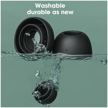 Embouts auriculaires en silicone de remplacement pour Apple AirPods Pro et Pro 2, lot (L, M, S, XS), Noir