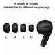 Embouts auriculaires en silicone de remplacement pour Apple AirPods Pro et Pro 2, lot (L, M, S, XS), Noir