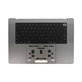 Cadre supérieur clavier pour MacBook Pro 16" A2780 (2023), avec clavier US et batterie, Space Gray, 661-32189, Genuine Apple