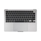 Cadre supérieur clavier pour MacBook Air 13", A3113 (2024), avec clavier US et batterie, Space Gray, 661-40227, Genuine Apple