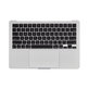 Cadre supérieur clavier pour MacBook Air 13", A3113 (2024), avec clavier US et batterie, Silver, 661-40228, Genuine Apple