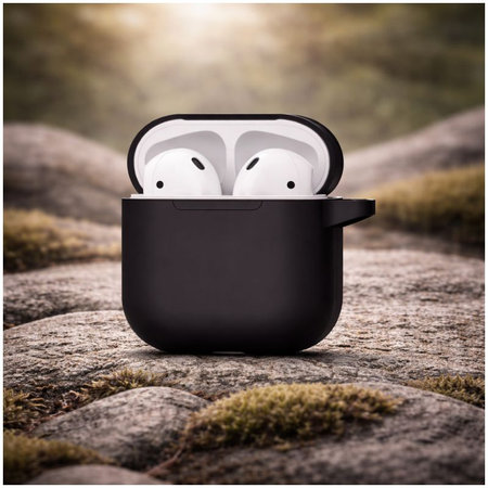 Étui en silicone pour AirPods 1 et 2, Noir
