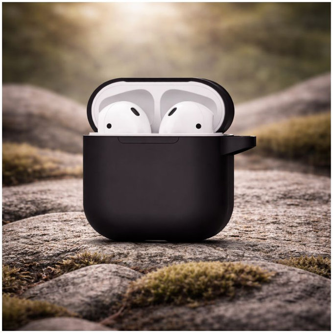 Étui en silicone pour AirPods 1 et 2, Noir