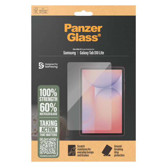Verre trempé UWF pour Samsung Galaxy Tab S10 Lite, Clair, PanzerGlass