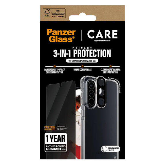 Bundle 3-en-1 Privacy pour Samsung Galaxy A56 5G, PanzerGlass