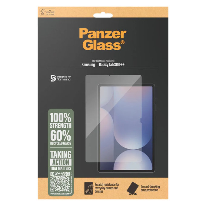 Verre trempé UWF pour Samsung Galaxy Tab S10 FE+, Clair, PanzerGlass