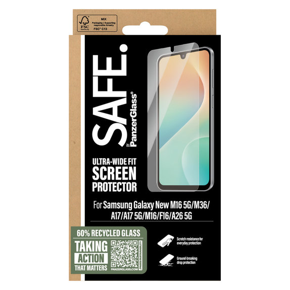 Verre trempé UWF pour Samsung Galaxy A17/A17 5G, Clair, SAFE by PanzerGlass
