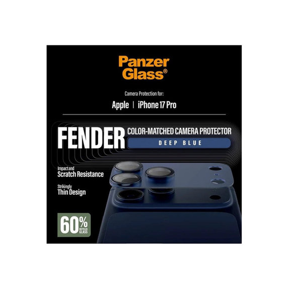 Protection d'objectif Fender pour iPhone 17 Pro, Bleu, PanzerGlass