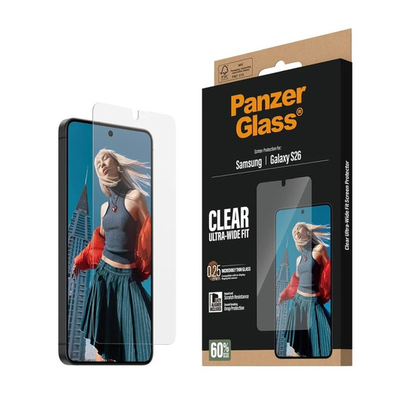PanzerGlass - Verre trempé UWF avec applicateur pour Samsung Galaxy S26, transparent