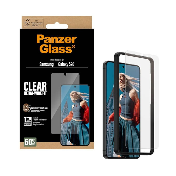 PanzerGlass - Verre trempé UWF avec applicateur pour Samsung Galaxy S26, transparent