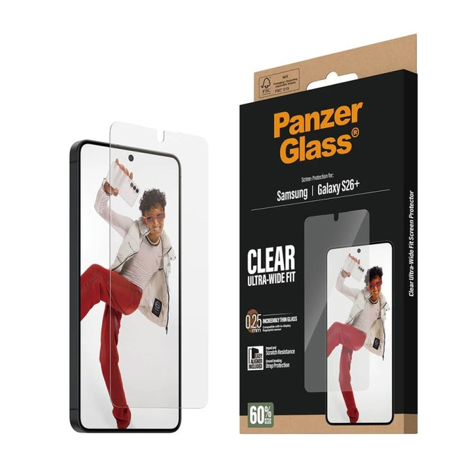 PanzerGlass - Verre trempé UWF avec applicateur pour Samsung Galaxy S26+, transparent