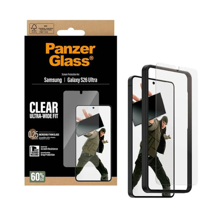 PanzerGlass - Verre trempé UWF avec applicateur pour Samsung Galaxy S26 Ultra, transparent