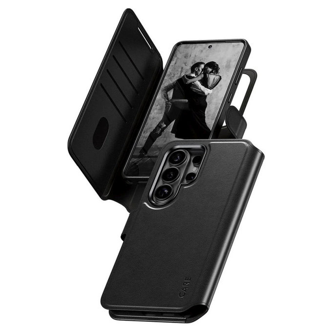 Étui Wallet Tango Two-In-One avec QI pour Samsung S26 Ultra, noir, CARE