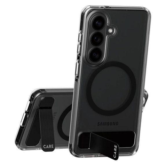 Étui Kickstand avec QI noir pour Samsung Galaxy S26, Transparent, PanzerGlass