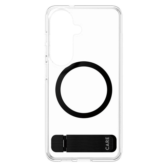 Étui Kickstand avec QI noir pour Samsung Galaxy S26, Transparent, PanzerGlass