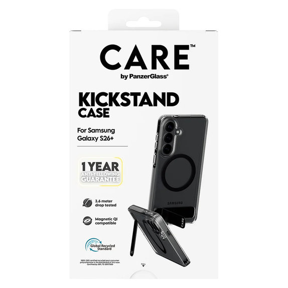 Étui Kickstand avec QI noir pour Samsung Galaxy S26+, Noir, PanzerGlass