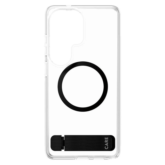 Étui Kickstand avec QI noir pour Samsung Galaxy S26 Ultra, Transparent, PanzerGlass