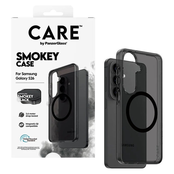 Étui Smokey avec QI noir pour Samsung Galaxy S26, Noir, PanzerGlass