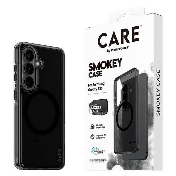 Étui Smokey avec QI noir pour Samsung Galaxy S26, Noir, PanzerGlass