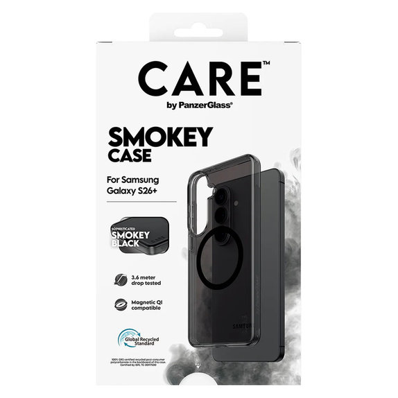 Étui Smokey avec QI noir pour Samsung Galaxy S26+, Noir, PanzerGlass