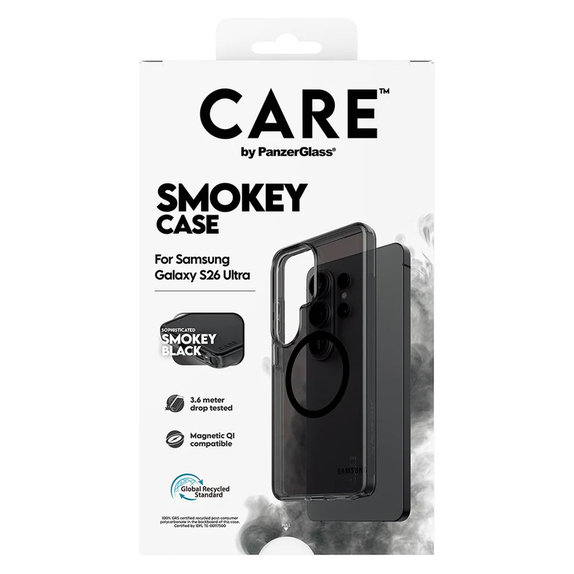 Étui Smokey avec QI noir pour Samsung Galaxy S26 Ultra, Noir, PanzerGlass