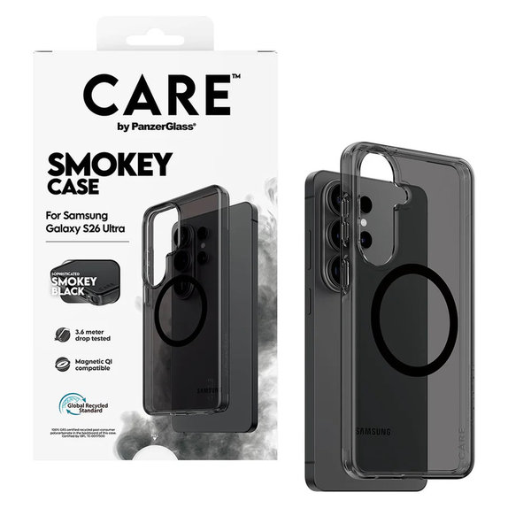 Étui Smokey avec QI noir pour Samsung Galaxy S26 Ultra, Noir, PanzerGlass
