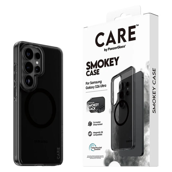 Étui Smokey avec QI noir pour Samsung Galaxy S26 Ultra, Noir, PanzerGlass