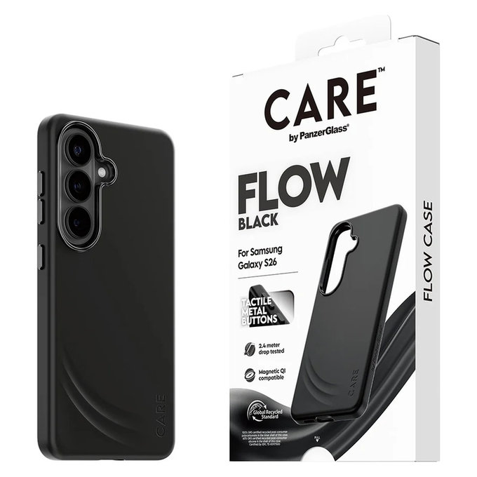 Étui FLOW avec QI pour Samsung Galaxy S26, Noir, PanzerGlass