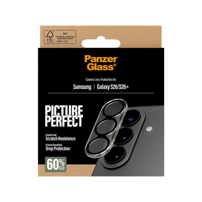 Protection d'objectif PicturePerfect pour Samsung S26/S26+, Noir, PanzerGlass
