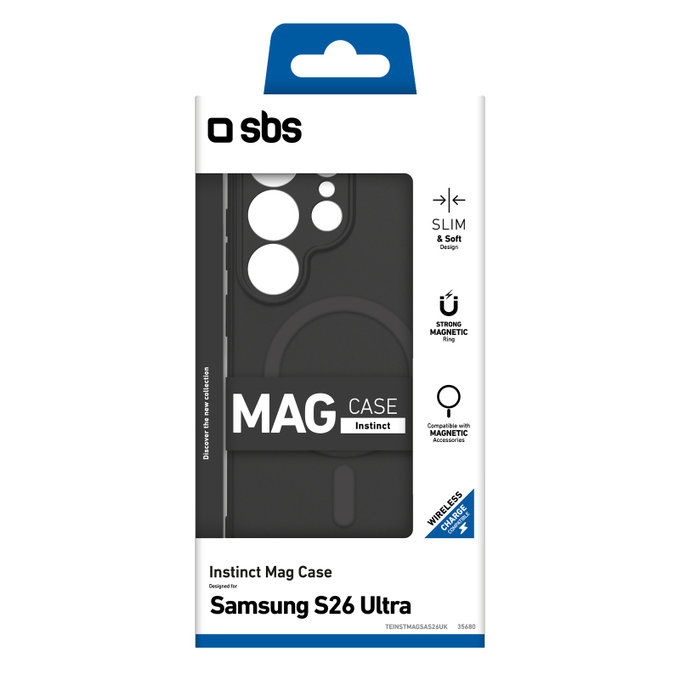 SBS - Étui Instinct Mag pour Samsung Galaxy S26 Ultra, noir