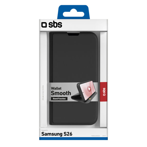 SBS - Housse Book Wallet Smooth pour Samsung Galaxy S26, noir