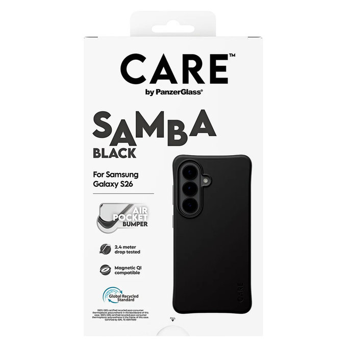 Étui Samba avec QI pour Samsung Galaxy S26, Noir, PanzerGlass