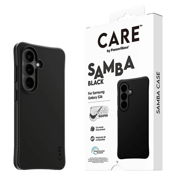 Étui Samba avec QI pour Samsung Galaxy S26, Noir, PanzerGlass